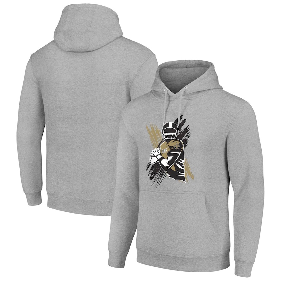 Men new orleans saints grey 2024 NFL hoodie